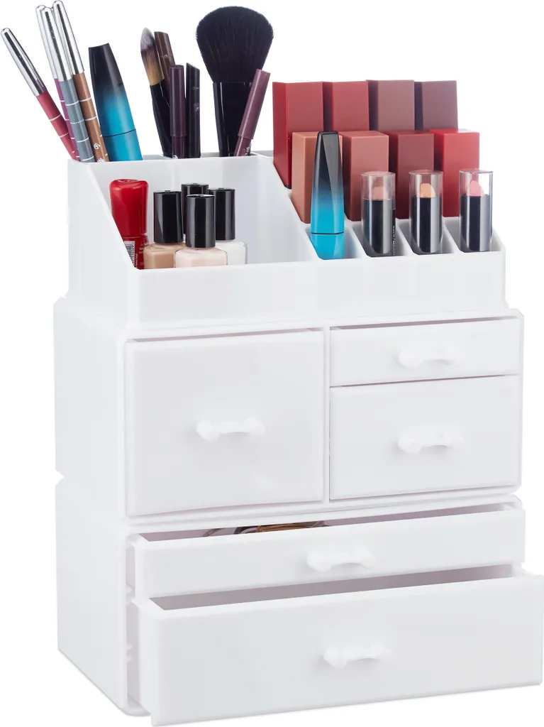 Organizer Cosmetici Salvaspazio Relaxdays - Design 3 Pezzi in Acrilico