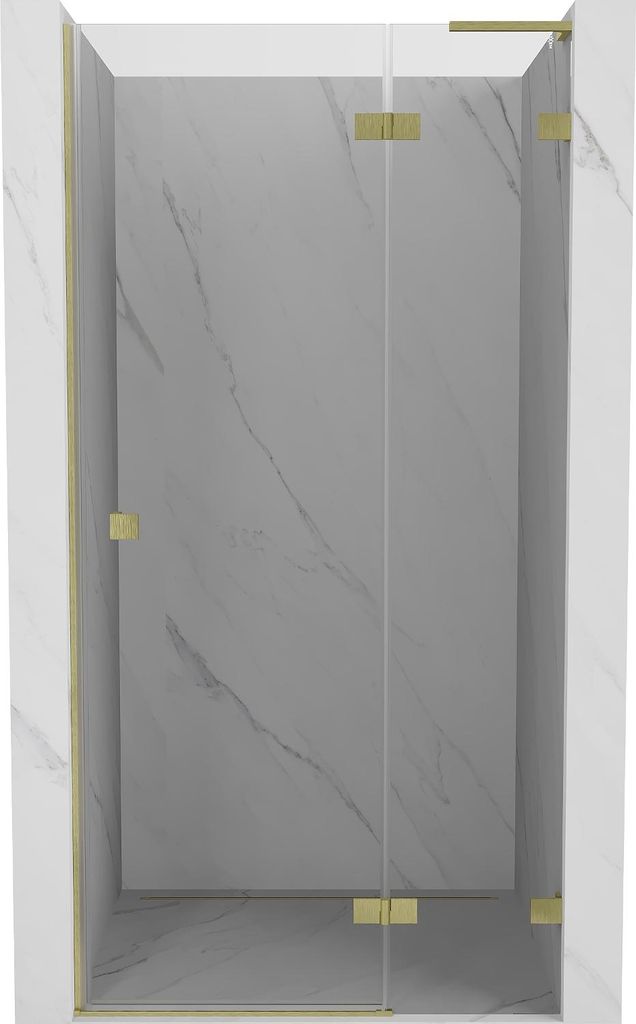 Mexen Lunar L Duschschwenktür rechts 90 cm, transparent, gebürstetes Gold - 834L-090-000-55-00-P