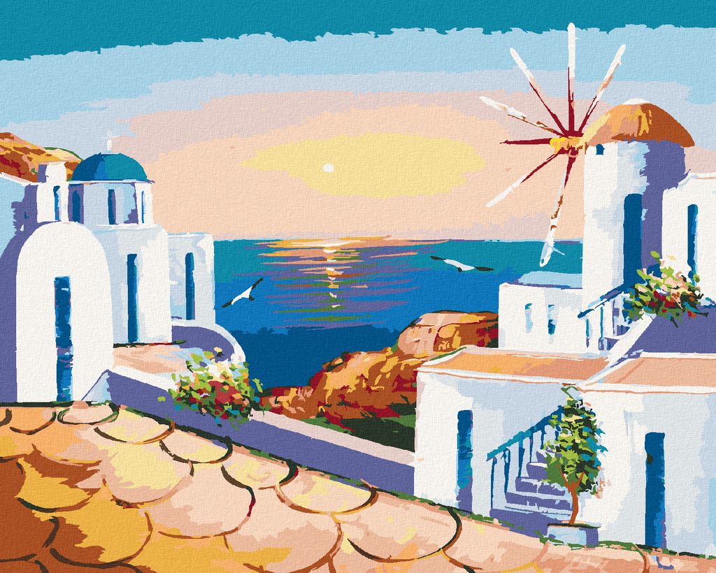 Zuty - Malen nach Zahlen - GRIECHENLAND, 40x50 cm, ohne Keilrahmen