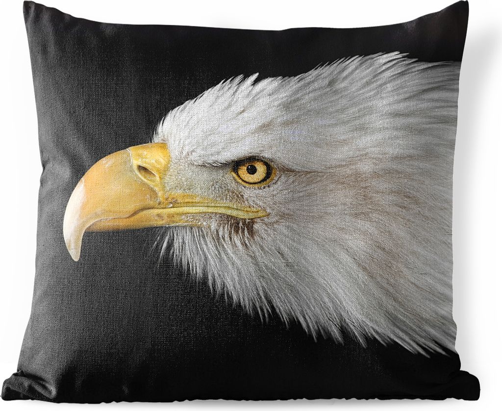 MuchoWow Outdoor Kissen - Adler - Weiß - Gelb - 45x45 cm - Wetterfest - Lounge Kissen - Fotokissen - Dekoratives Kissen