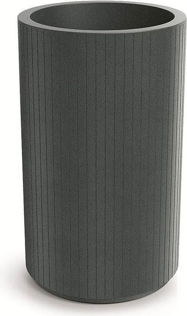 Pot de fleurs 48 cm CORO ROUND HIGH Graphite - Résistant et esthétique