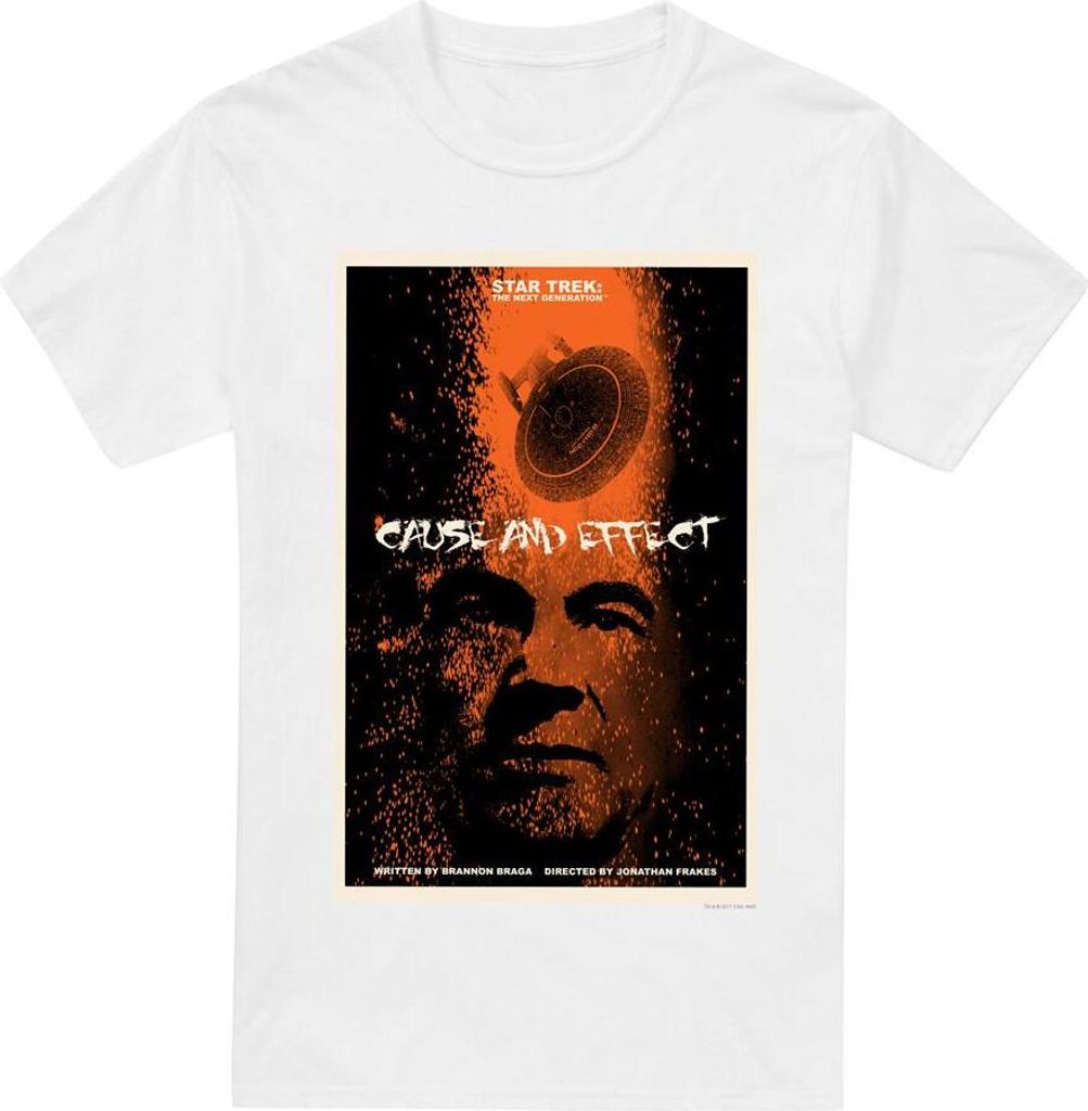 Star Trek - "The Next Generation Season 5 Episode 18" T-Shirt für Herren TV5380 (3XL) (Weiß)