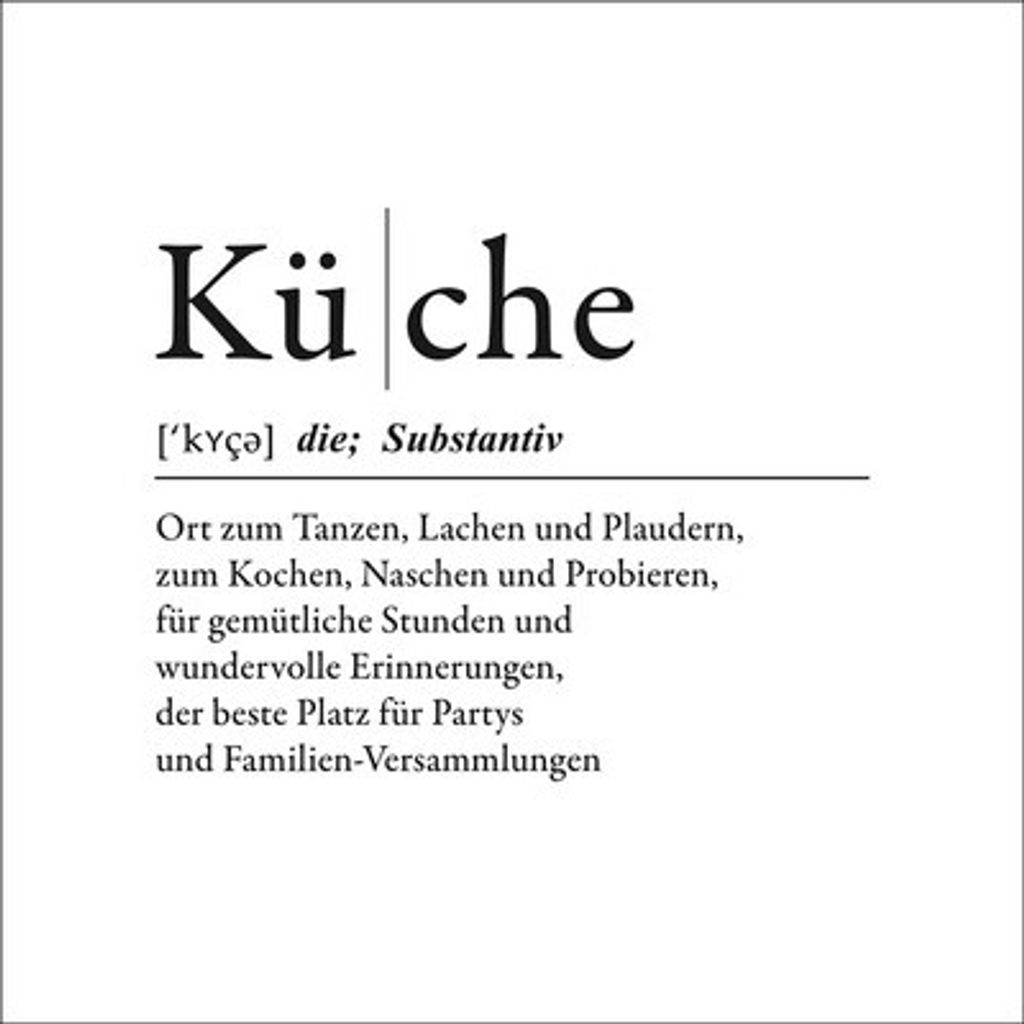 Glasbild Definition Küche 30x30 cm