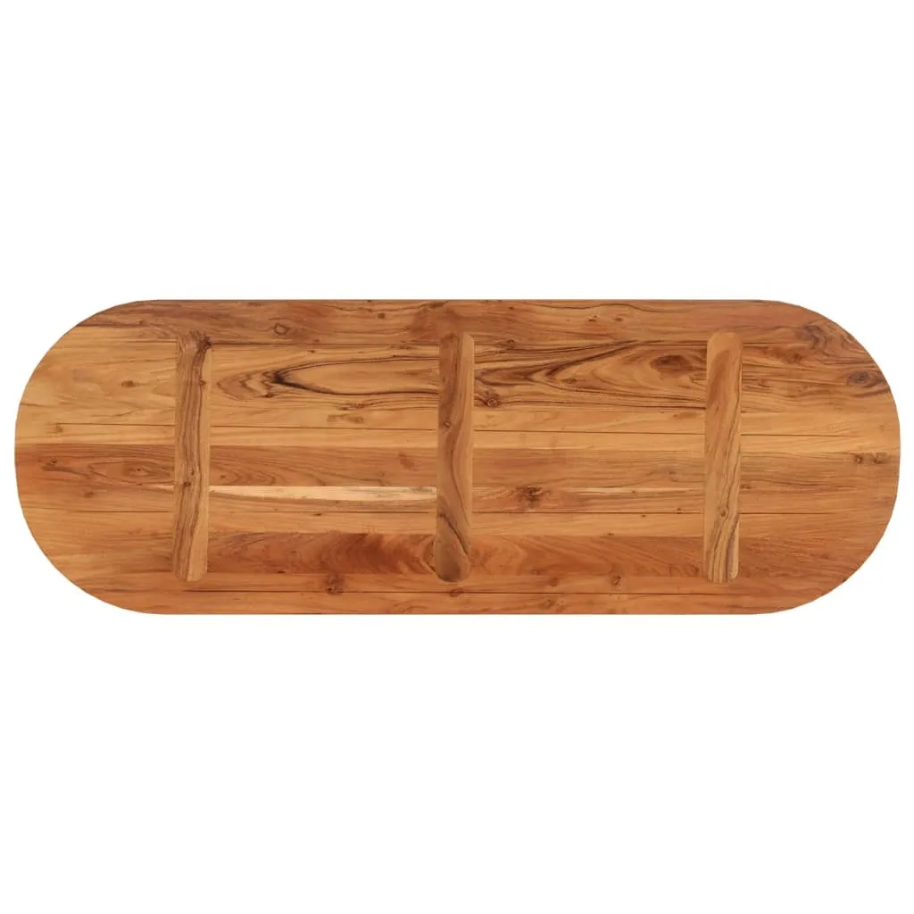 Top Ovale Acacia 140x50x2,5 cm | Piano di Ricambio Legno Massiccio - 4