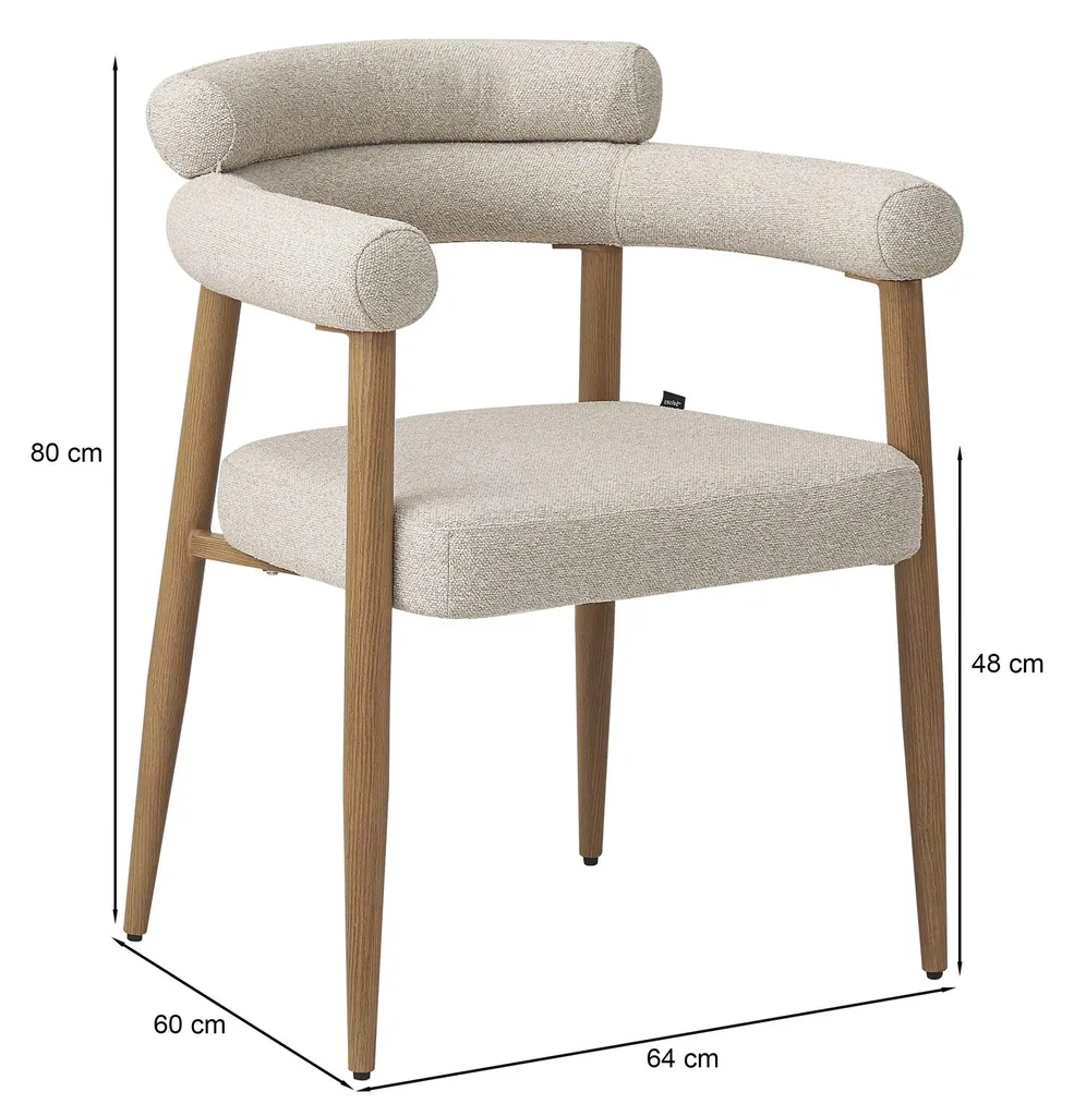 Chaise salle à manger Selsey Pragess bouclé beige et chêne naturel - 5