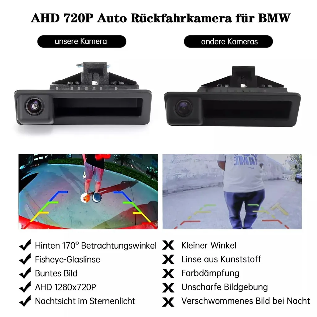 Telecamera posteriore per BMW E60 E61 E70 E90 E91 E92 E93 E84 E88 E82 E71 E72 - 4