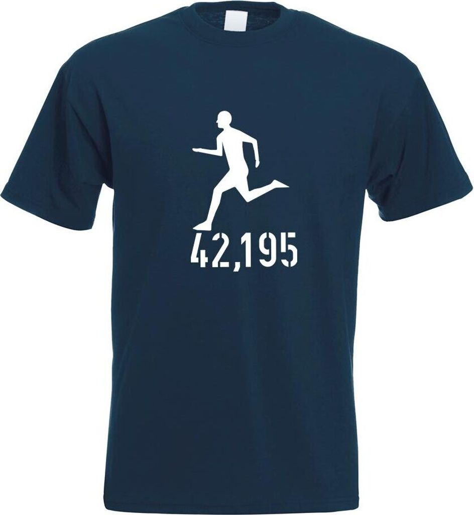 Kiwistar - T-Shirt - Navy - 42,195 Laufen Herren Funshirt Bedruckt Design Sprüche Spruch Motive - mit Motiv Bedruckt - Funshirt Design - Sport - F...