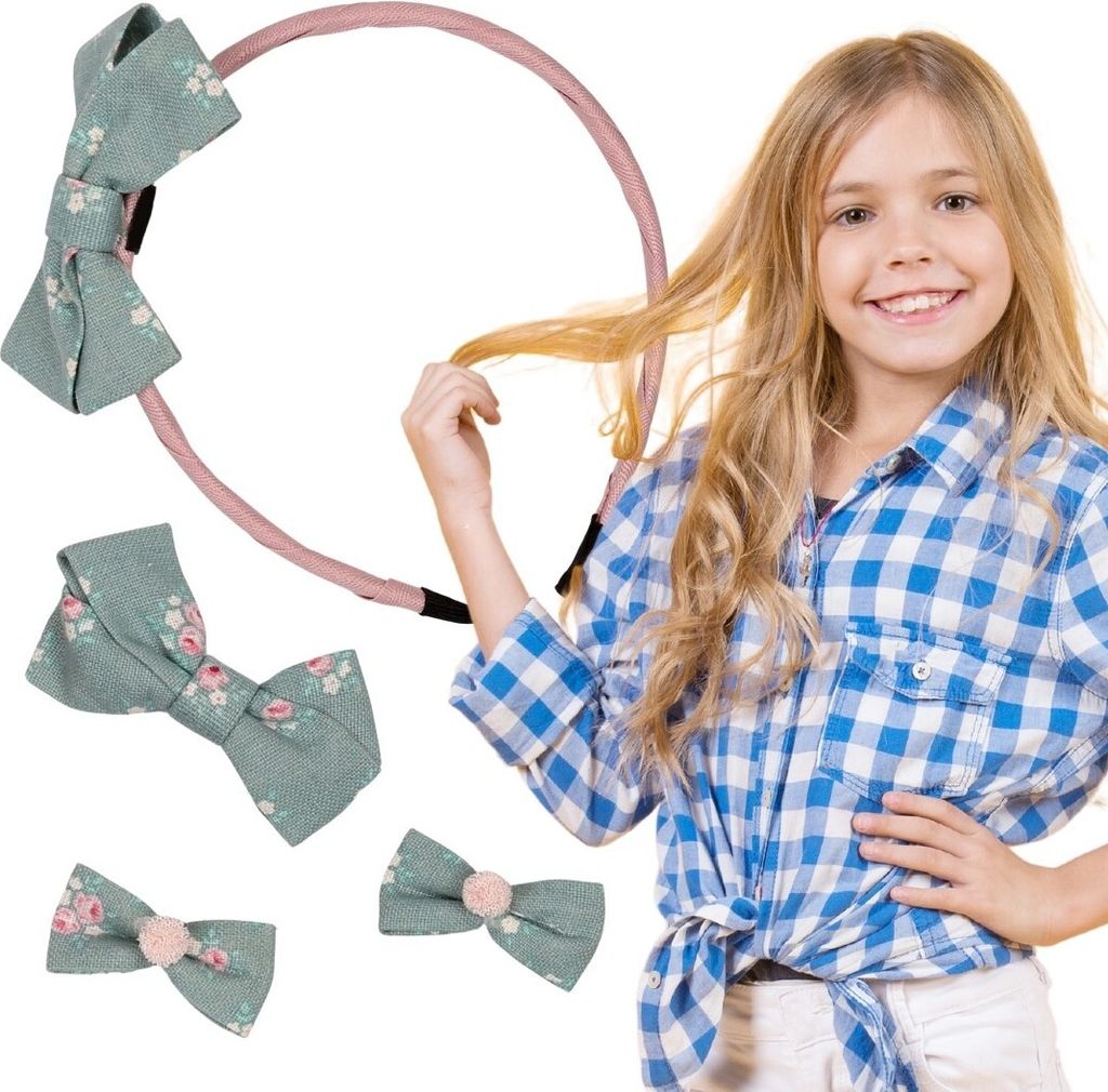 Celadon rosa Haarschmuck Stirnband + 3x Nella Haarnadel