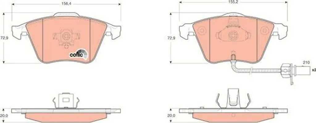 Plaquettes de frein TRW GDB1659 pour Audi A6 4F - OE 4F0698151D