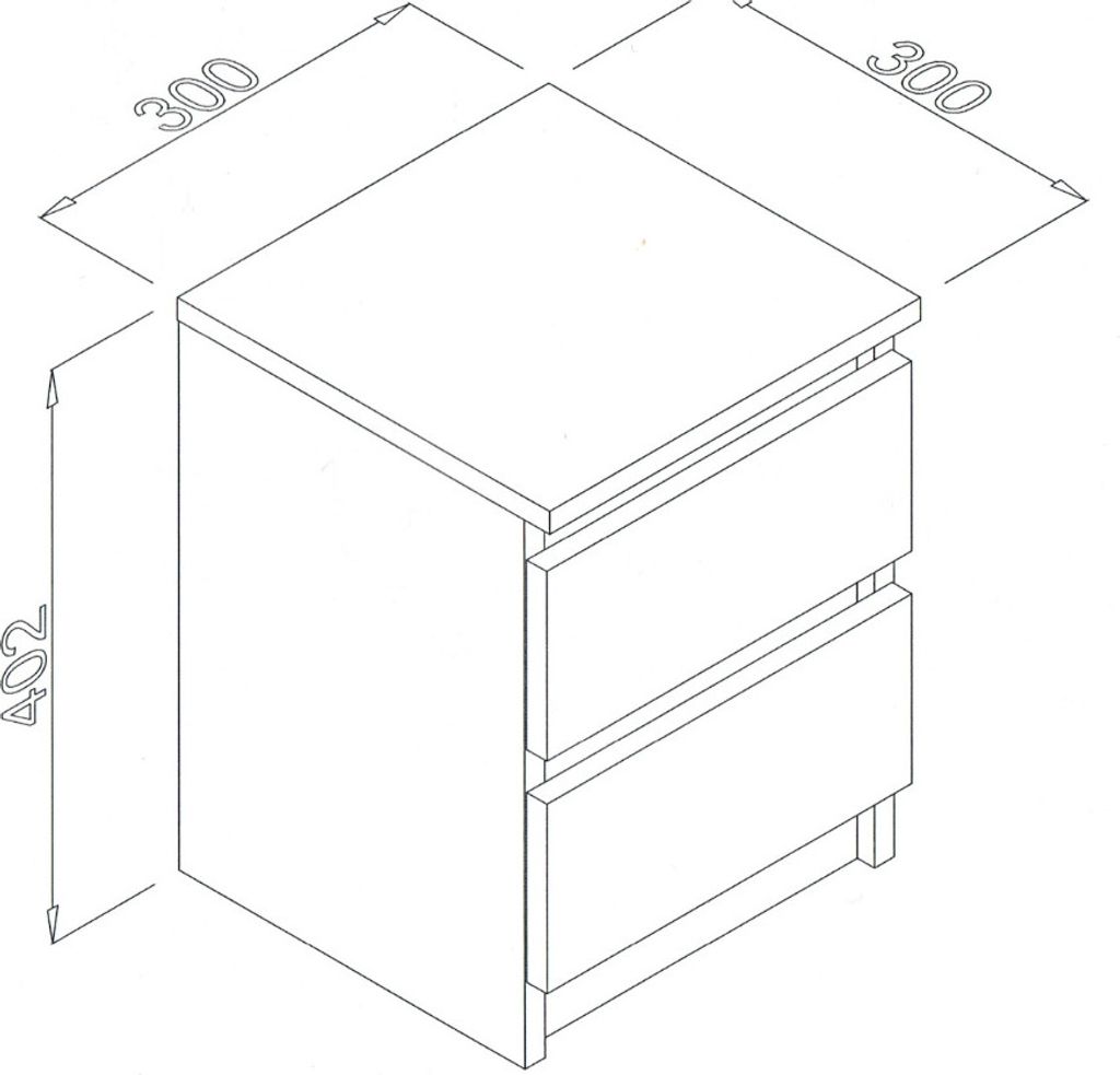 VBChome Nachttisch 30 x 30 x 40 cm Eiche Artisan Nachttisch Produktbild 