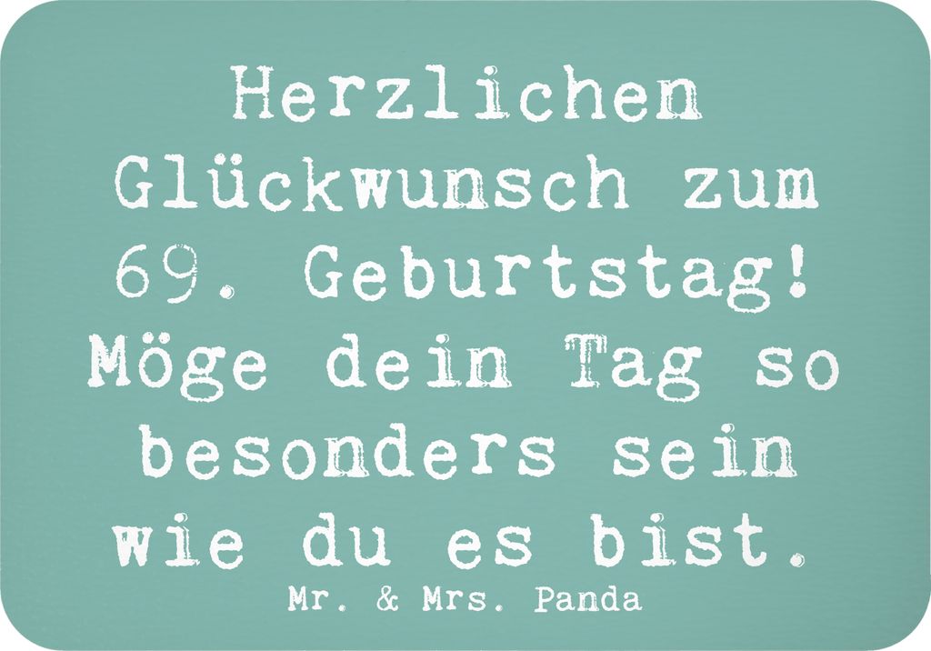 Mr. & Mrs. Panda magnet Spruch 69. Geburtstag Besonderer Tag - Meeresbrise - Geschenk, feiern, küchenmagnet, Kühlschrankmagnet, Happy Birthday, z...