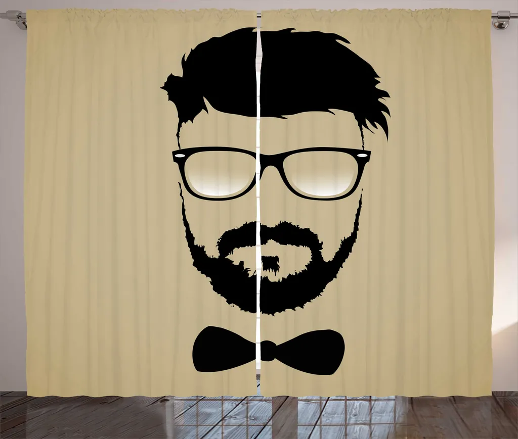 Rideau de chambre occultant ABAKUHAUS à motif silhouette 280x225cm