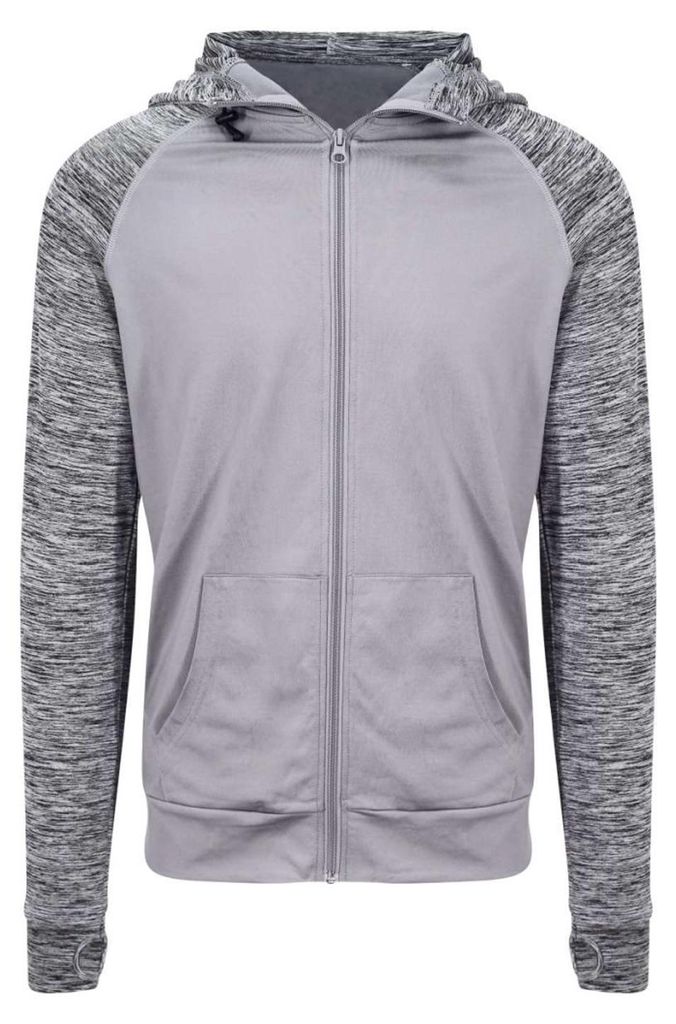 Just Cool - Hoodie mit durchgehendem Reißverschluss für Herren LT4460 (S) (Grau/Grau meliert)