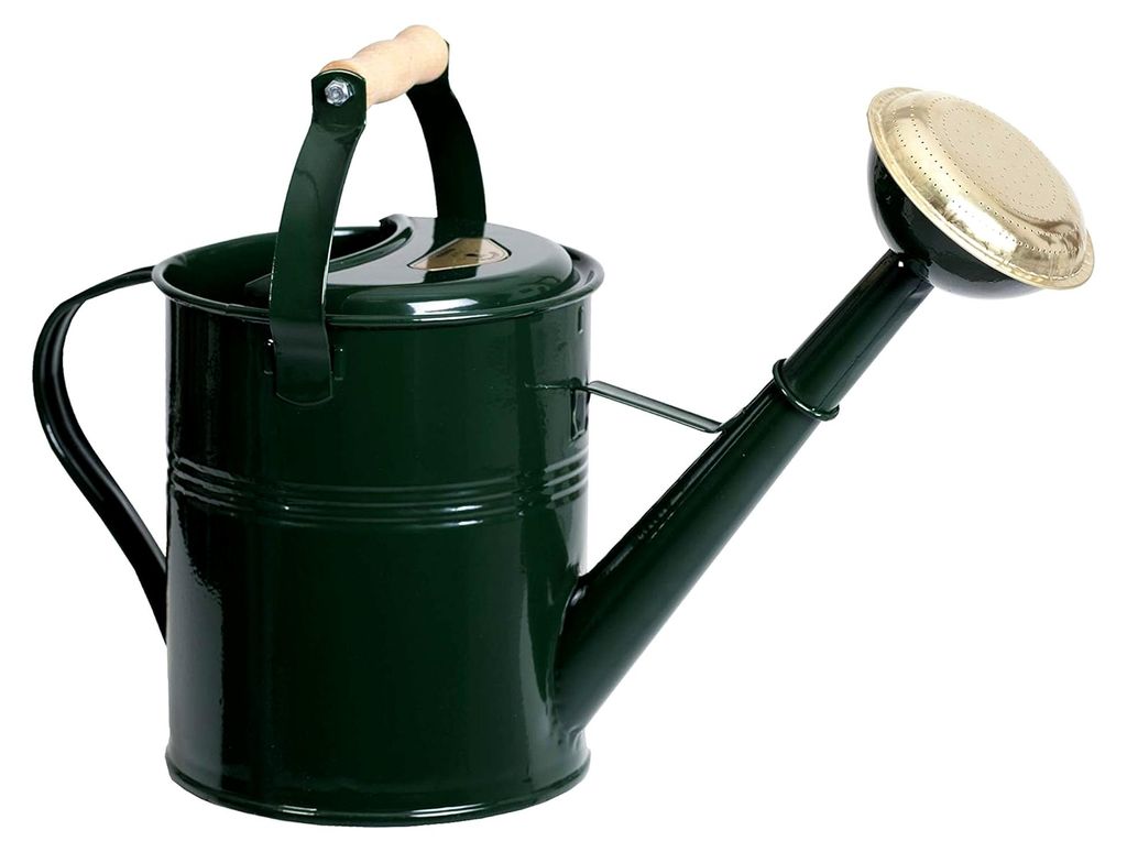 Gießkanne Classic 5 Liter in Dunkelgrün mit Holzgriff