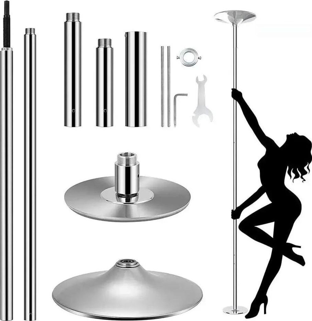 Pole Dance Stange - Stripperstange 45 mm - Drehbar - Höhenverstellbar 2,35–2,74 m - Edelstahl - Abnehmbar - Einfache Montage