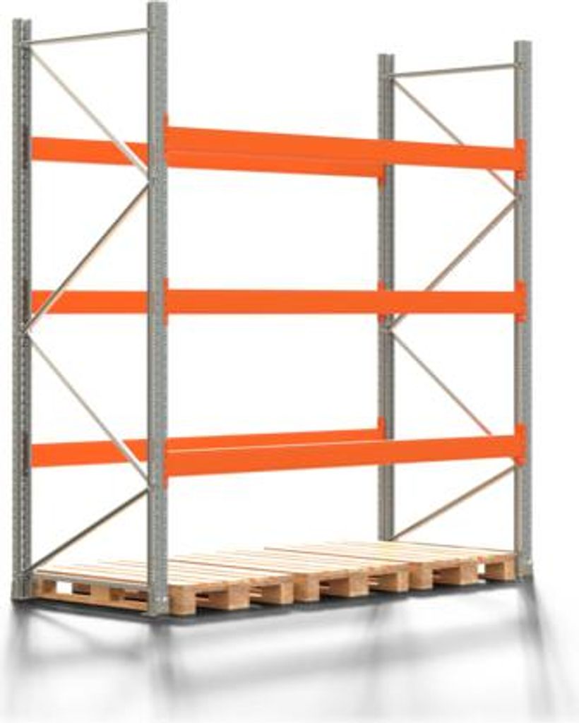 Palettenregal ARTUS - Grundregal mit 4 Ebenen - Fachlast 3.000 kg - 3.000 x 2.700 x 1.100 mm (HxBxT) - Schwerlastregal