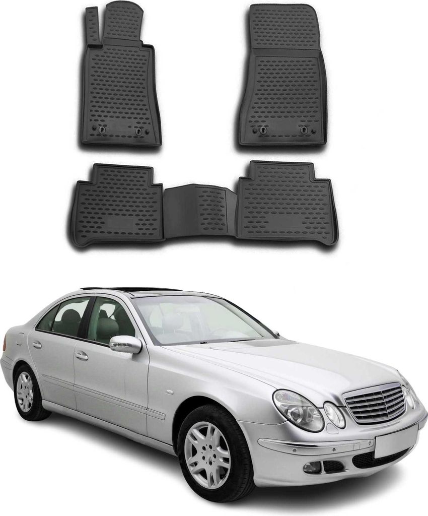 2002-2009 Mercedes E Klasse W211 S211 Fußmatten TPE Schwarz 4 tlg