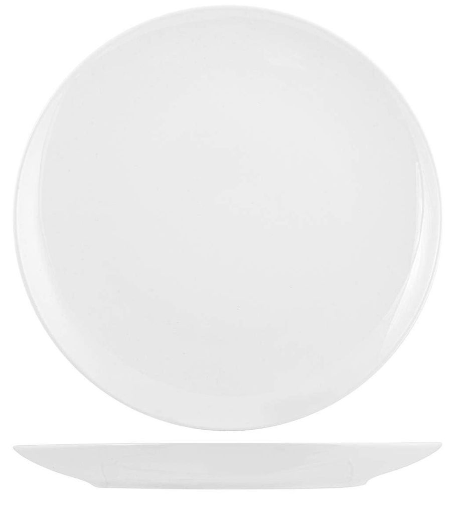 H&H Set mit 12 flachen Tellern aus neuem Bone China, 27 cm