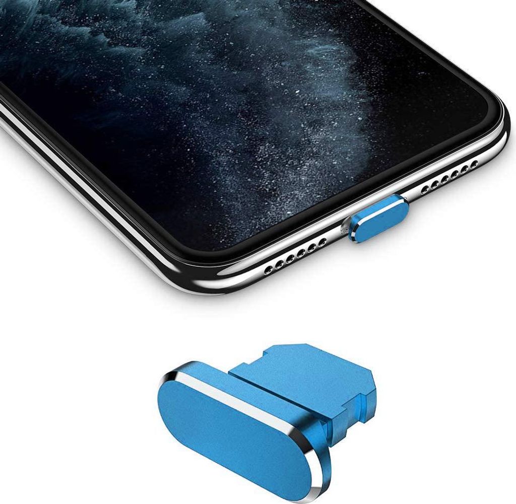 Cadorabo Schutzkappe für Apple iPhone in Blau Staub Schutz Stecker Stöpsel Ladeanschluss