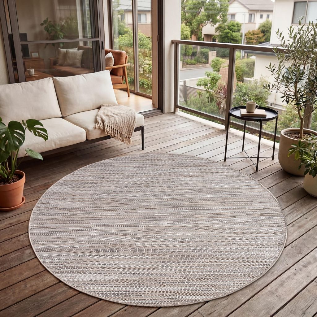 Outdoor Teppich Flachgewebe modern Boho Ethno wetterfest Produktbild 