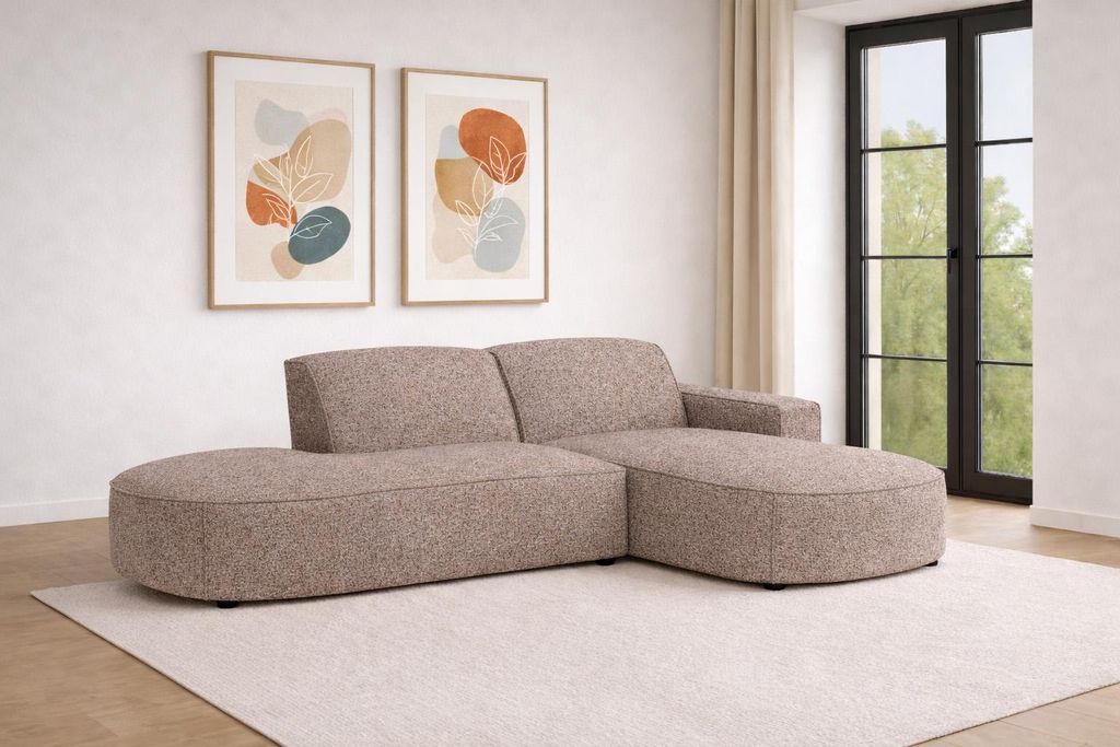Kaiser Möbel Ecksofa Cursal Atelier, Stoff Artico, Beige, Rechts