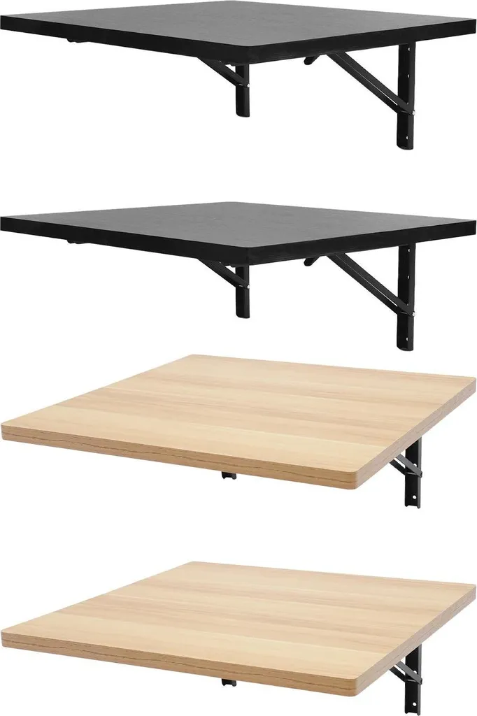 Table pliante murale peu encombrante noire lot de 2 - Solution petit coin - 7