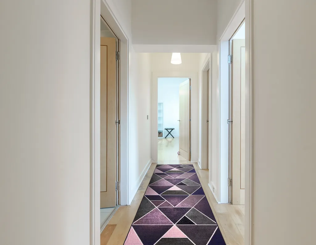 Bande de roulement caoutchoutée Triangles violet 57x240 cm durable - 3