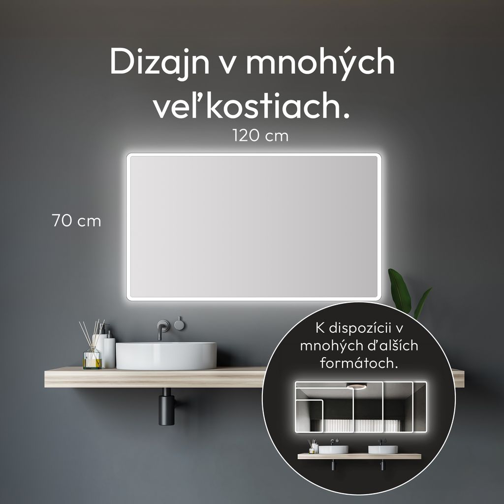 Kúpeľňové zrkadlo s osvetlením TALOS Moon LED kúpeľňové Obrázok produktu 