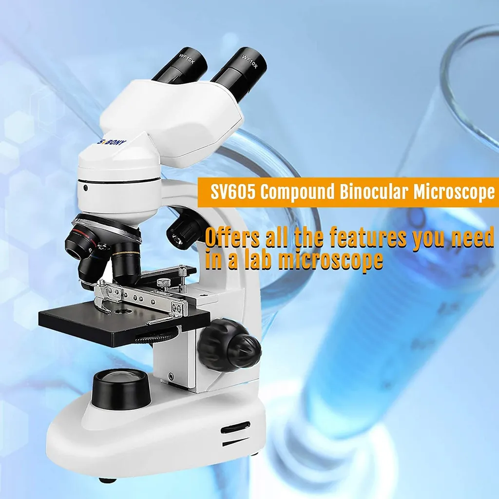 Microscope Optique Haute Précision 1600X avec Double Éclairage LED Réglable