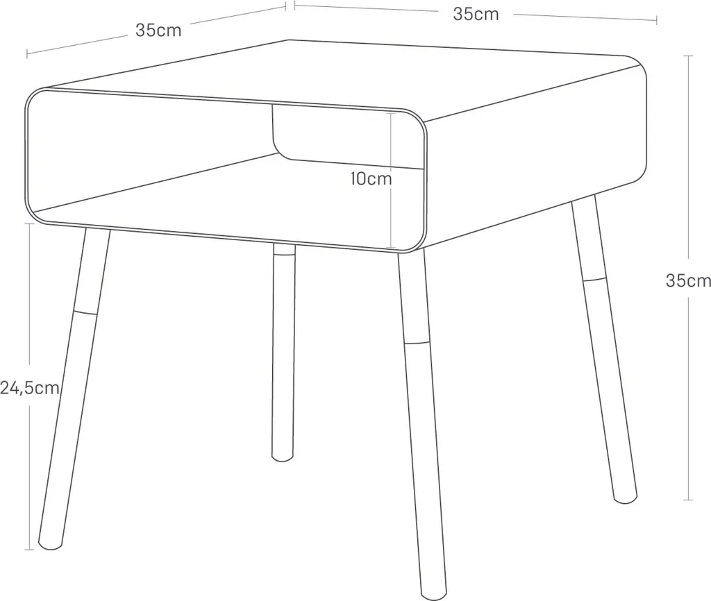 Table d'Appoint en Acier et Bois PLAIN L35 cm - Qualité Japonaise Robuste - 17