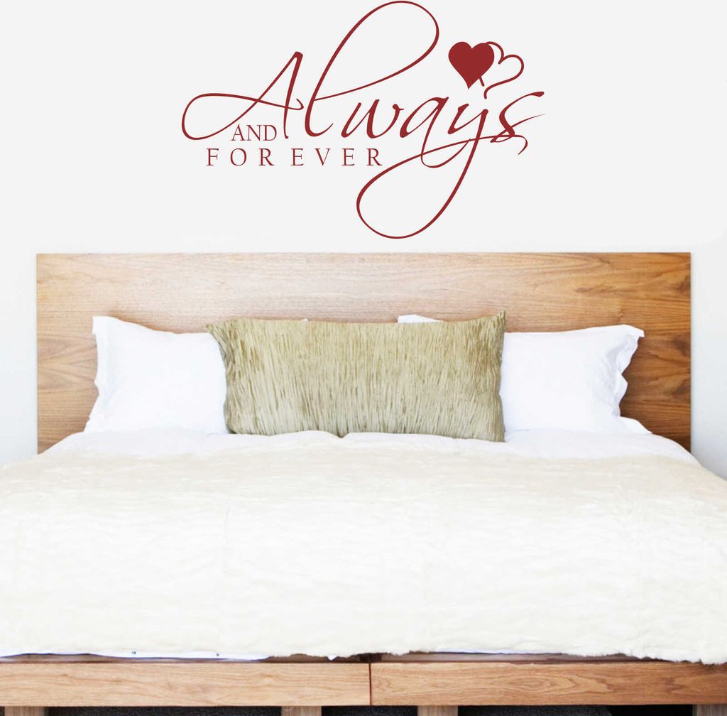 Wandtattoo - Wandaufkleber - Wandtattoo "Always and Forever" - 60cm x 39cm dunkelrot - Dekoration Küche Wohnzimmer Wand
