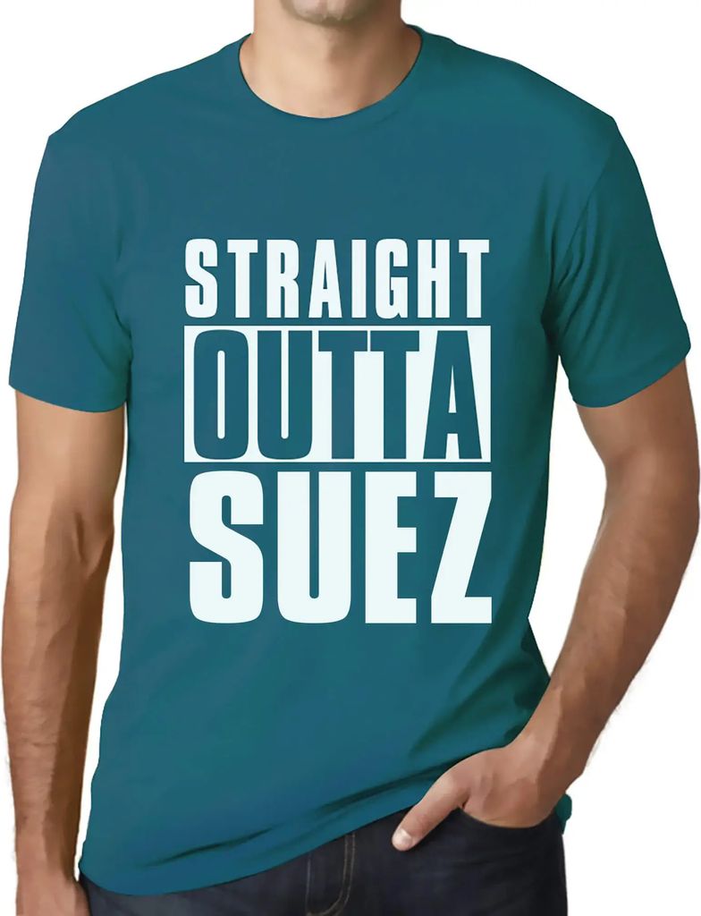 Herren Grafik T-Shirt Straight Outta Suez Öko-Verantwortlich Vintage Jahrgang Kurzarm Lustige Druck Geburtstag Geschenk Mann