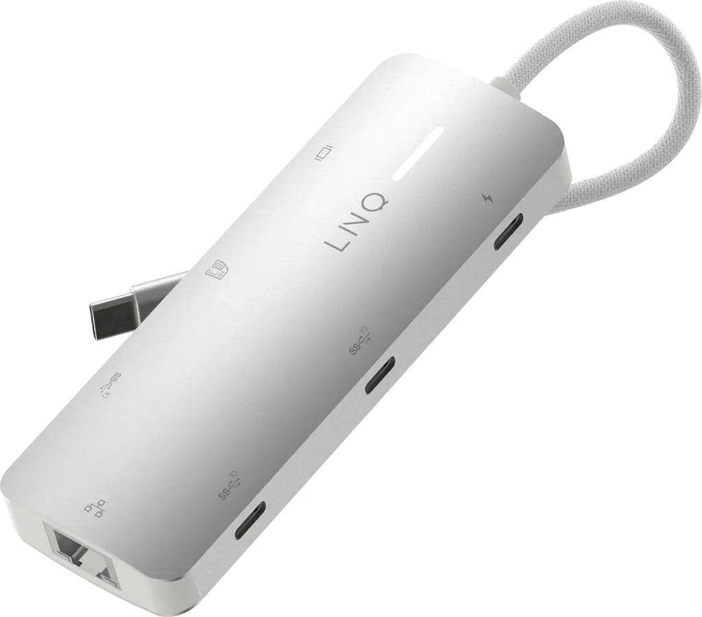 Hub USB-C pour Télétravail 8-en-1 avec HDMI 4K et Connexion Ethernet