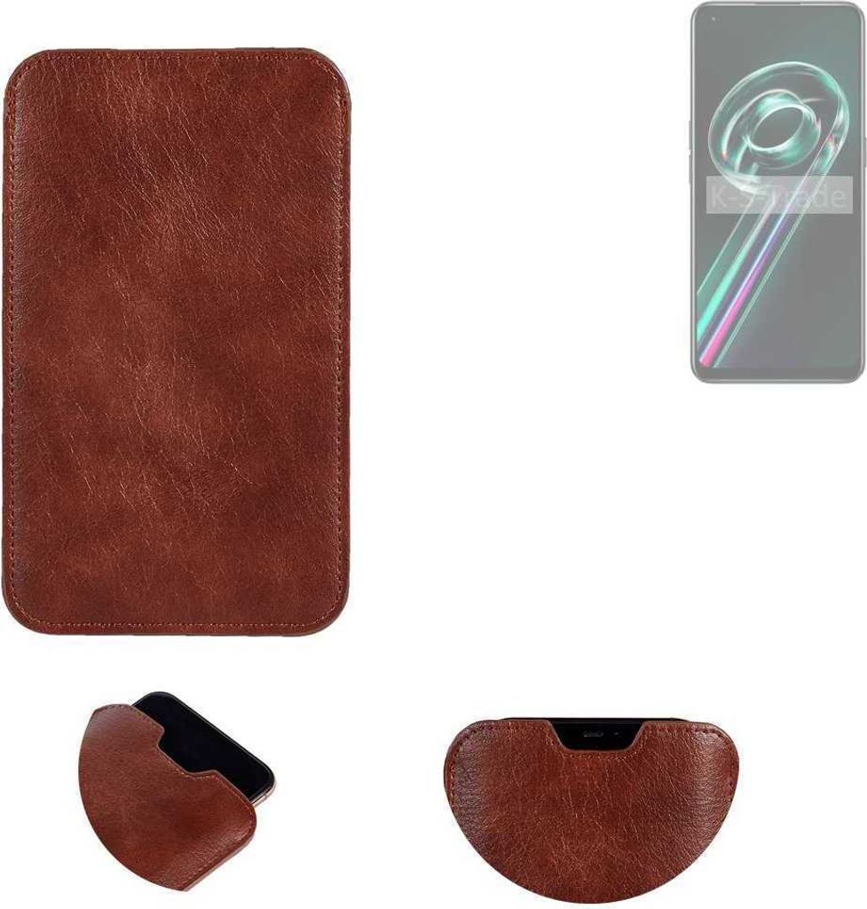 K-S-Trade Schutzhülle Handyhülle kompatibel mit Realme 9 Pro Plus Handytasche Kunstleder Sleeve in braun