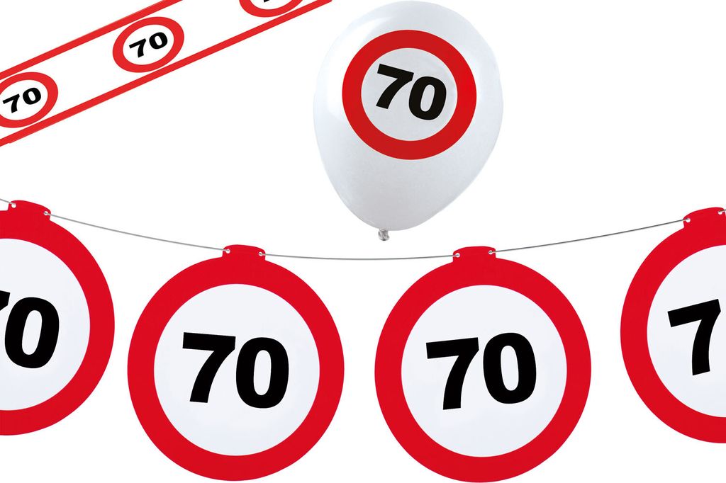 Dekoset Geburtstag Party 70 Jahre Verkehrsschild Größe: ohne Attribut