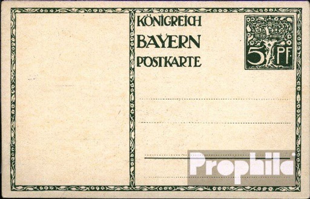 Belege Ganzsachen Bayern 1911 P91/01 Amtliche Postkarte gefälligkeitsgestempelt Baumstamm mit Krone