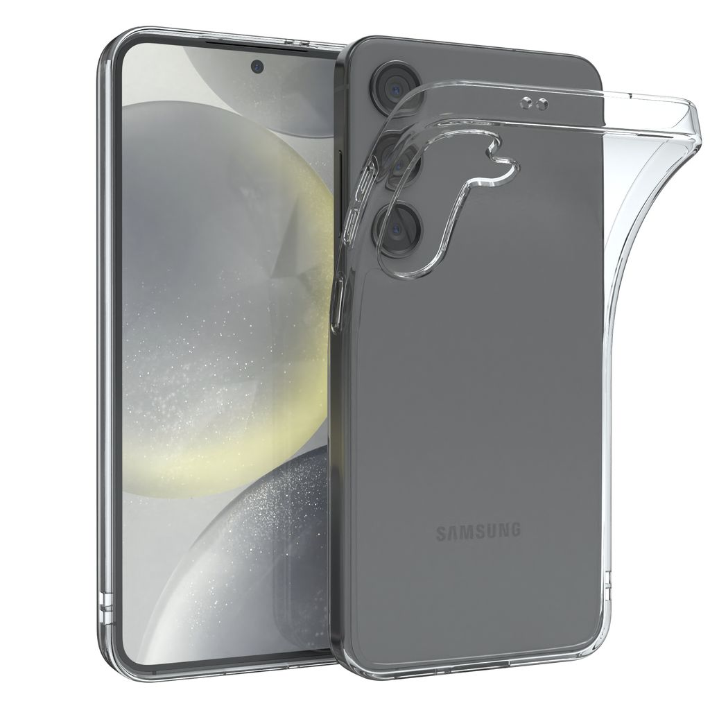 EAZY CASE Hülle kompatibel mit Samsung Galaxy S24 Slimcover Clear Clear Schutzhülle Silikon, Ultra dünn, Slimcover, Handyhülle, Silikonhülle, ...