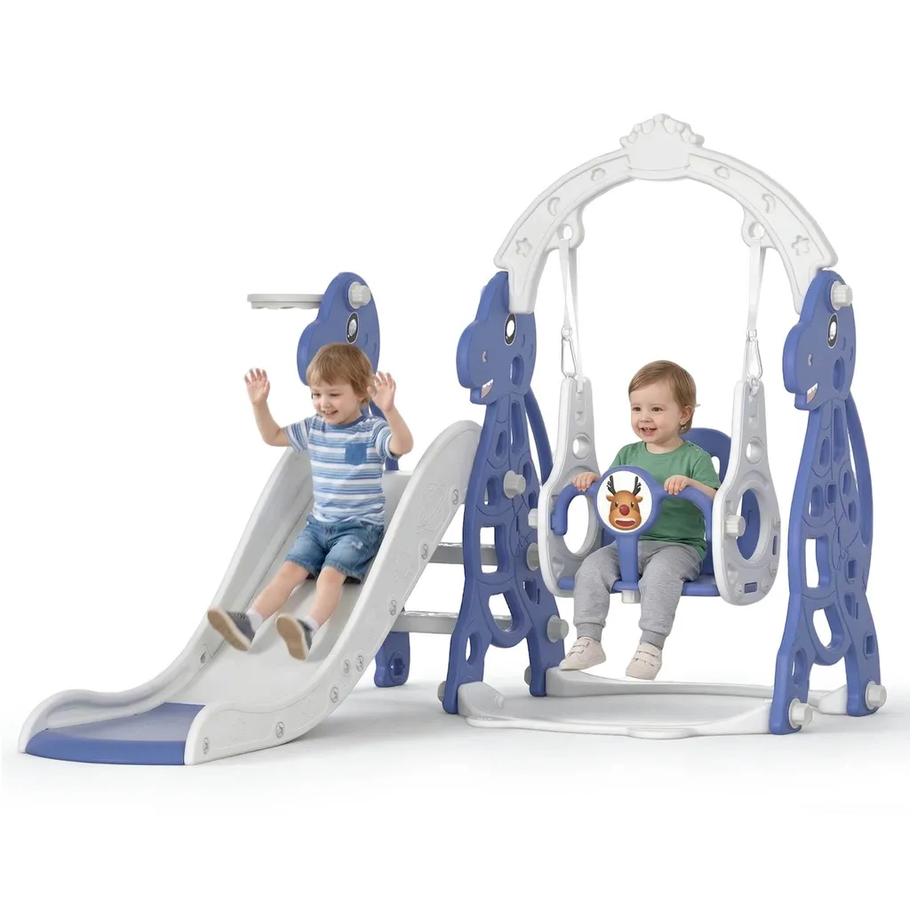 Aire de Jeux Extérieure Sécurisée : Toboggan et Escalade pour Petits