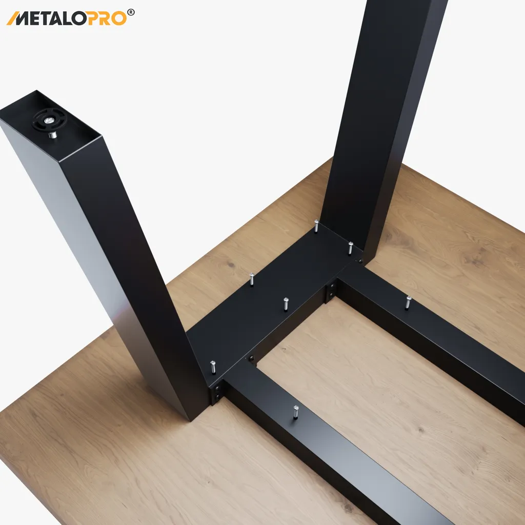 Structure de table stable avec patins de table noirs anti-rayures