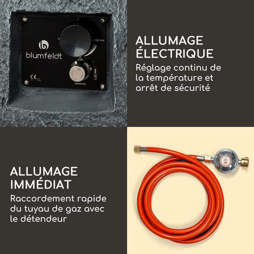 Braséro Blumfeldt Andros 40000 BTU - Brûleur Inox 13kW - Gris Anthracite - 5