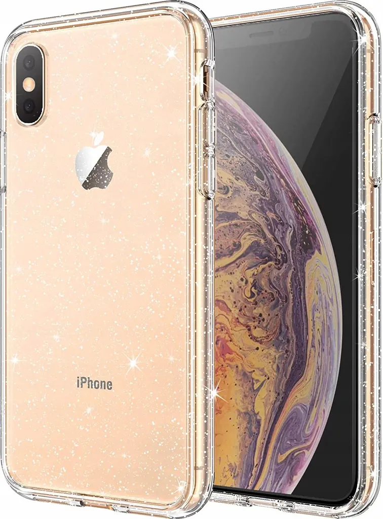 Custodia Brillantini iPhone Xs Argento - Cover Cristalli Elegante