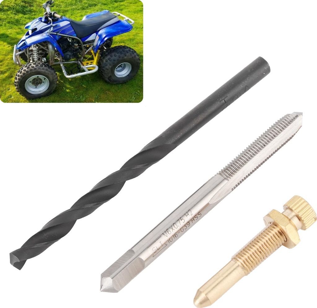Leerlaufschraubensatz Vergaser-Reparaturwerkzeug mit Bohrgewindebohrer für Yamaha Blaster YFS200 1988-2006