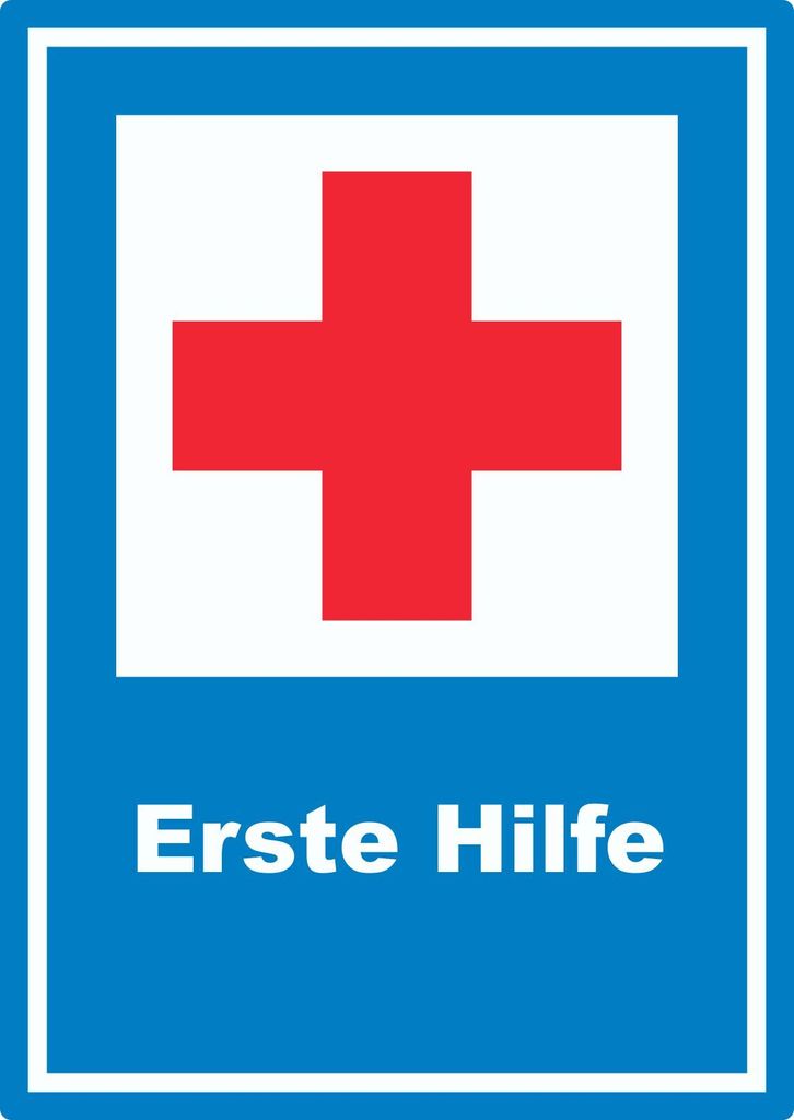 Richtzeichen Erste Hilfe Aufkleber A8 (52x74mm)