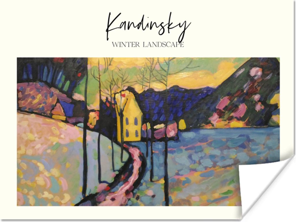MuchoWow Poster Kunst - Wassily Kandinsky - Winterlandschaft 120x90 cm - Wandbild