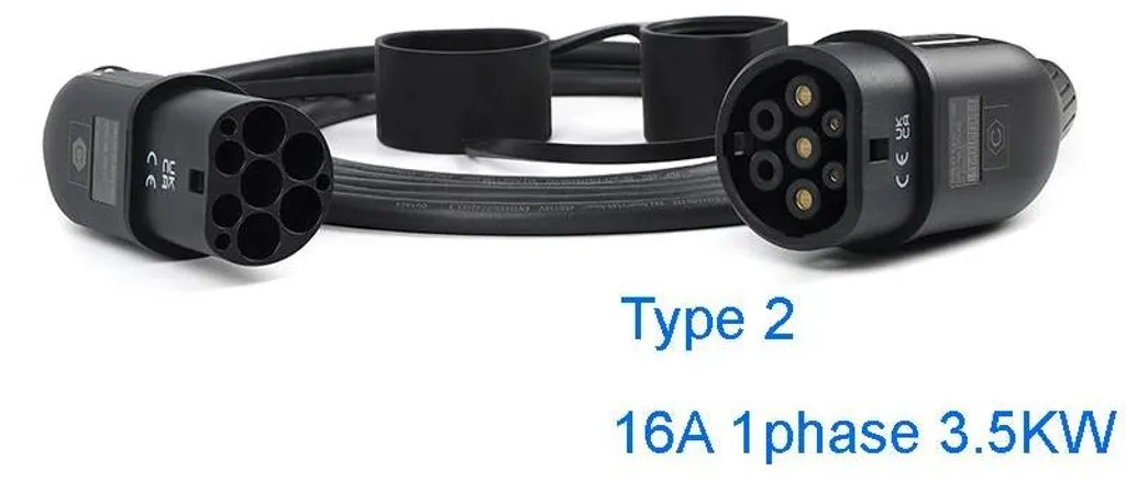 Câble de charge pour borne Type 2 - Fiche Type 1 - 16A - 5 Mètres