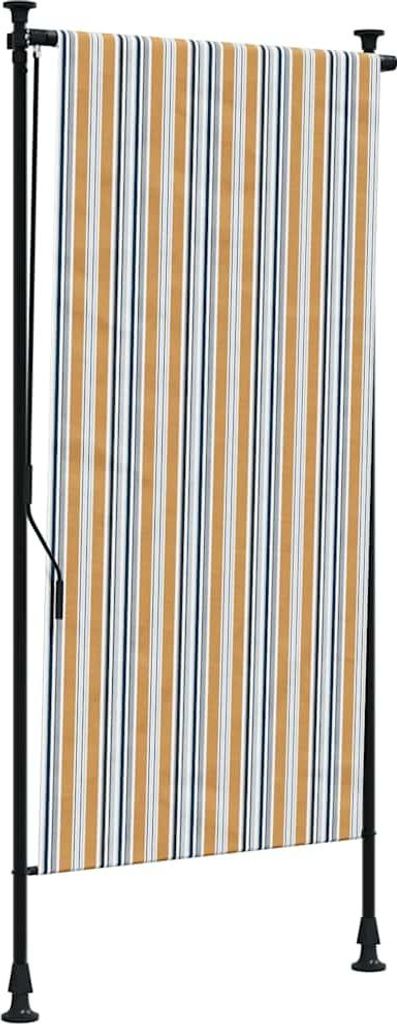 vidaXL Außenrollo Gelb und Weiß 100x270 cm Stoff und Stahl