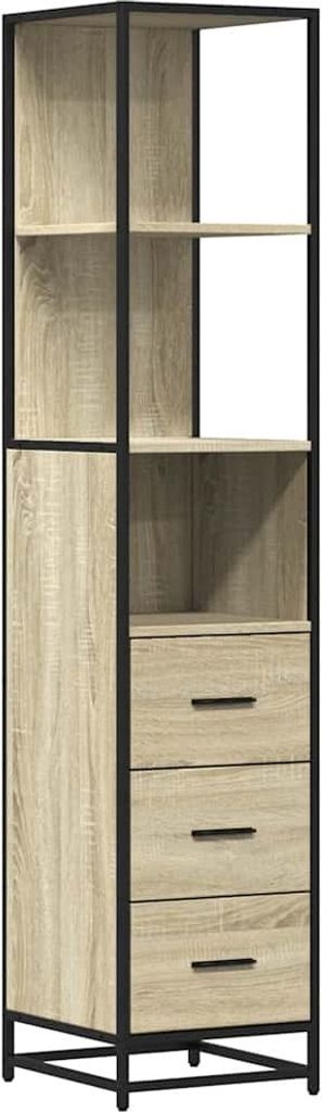 vidaXL Badschrank Sonoma-Eiche 35x37,5x166 cm Holzwerkstoff