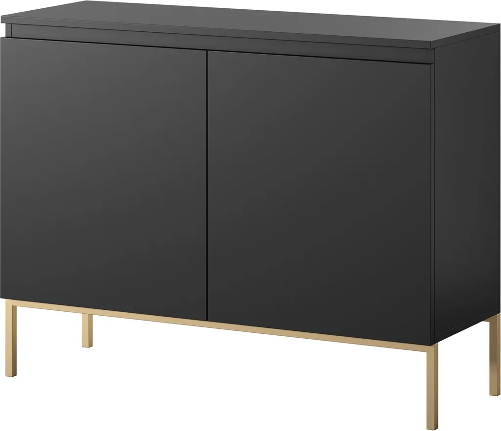 Optimisez votre Rangement avec le Buffet Noir Bemmi 100 cm Pieds Or