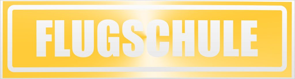Kiwistar Flugschule invertiert Magnetschild Schild magnetisch - 30cm Gelb - reflektierend - Magnetfolie für Auto PKW Kfz