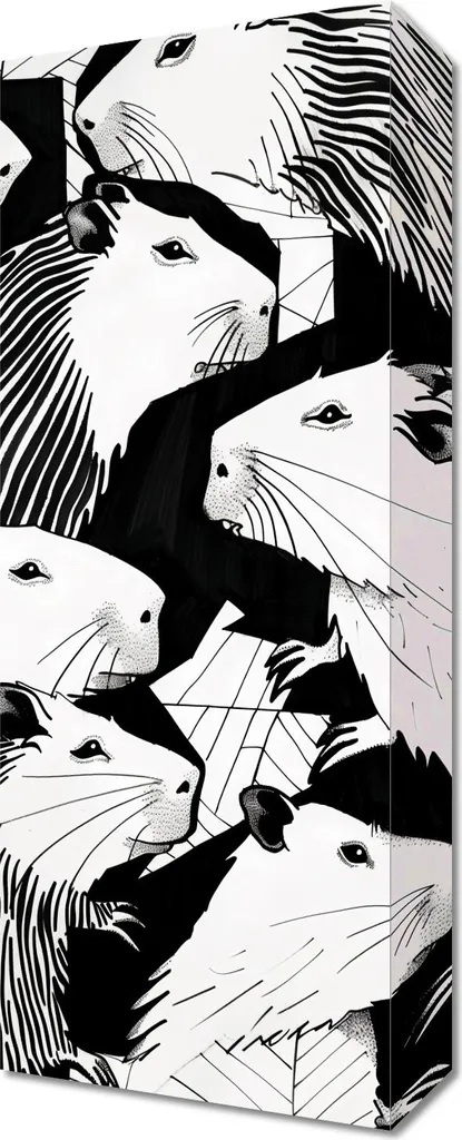 Quadro 20x50 cm Le Marmotte Chiacchierone - Decorazione Parete Unica